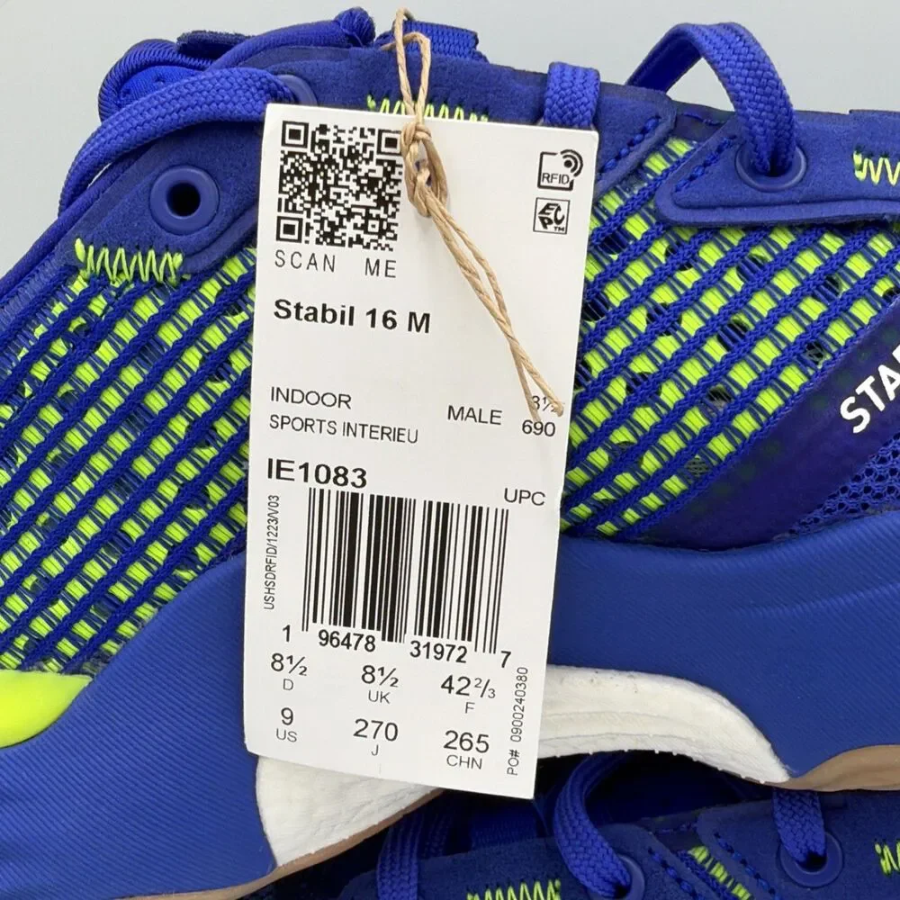 Adidas Stabil 16 Indoor Sport Shoes / Padel ‘Blue’ Men's Size 9